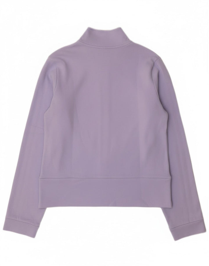 Adidas Womens Tracksuit Top Jacket UK 12 Médio Roxo Algodão