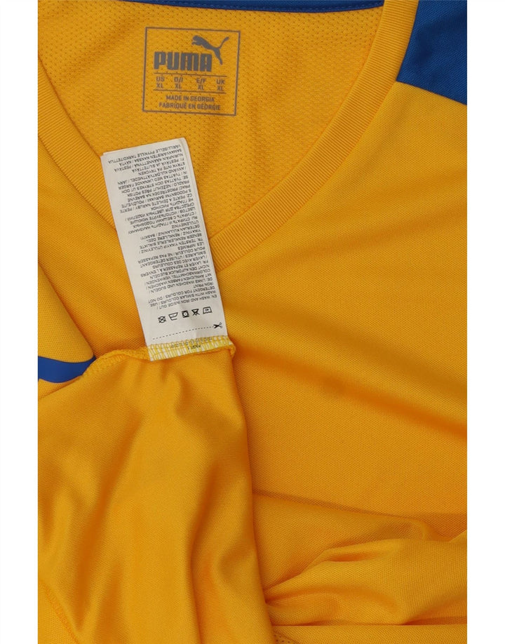 Camiseta masculina PUMA Top XL amarelo colorblock poliéster