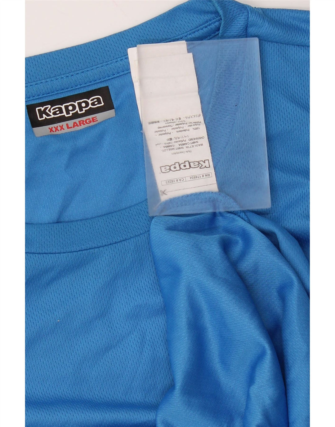 Camiseta gráfica masculina Kappa Top 3XL poliéster azul