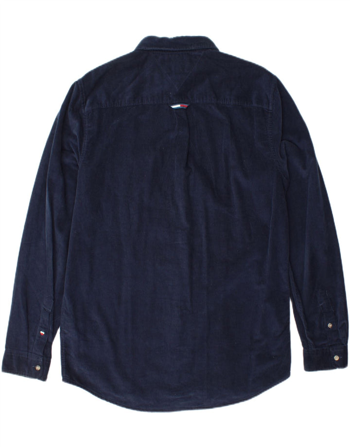 TOMMY HILFIGER Camisa masculina de veludo cotelê médio multicolorido algodão colorblock