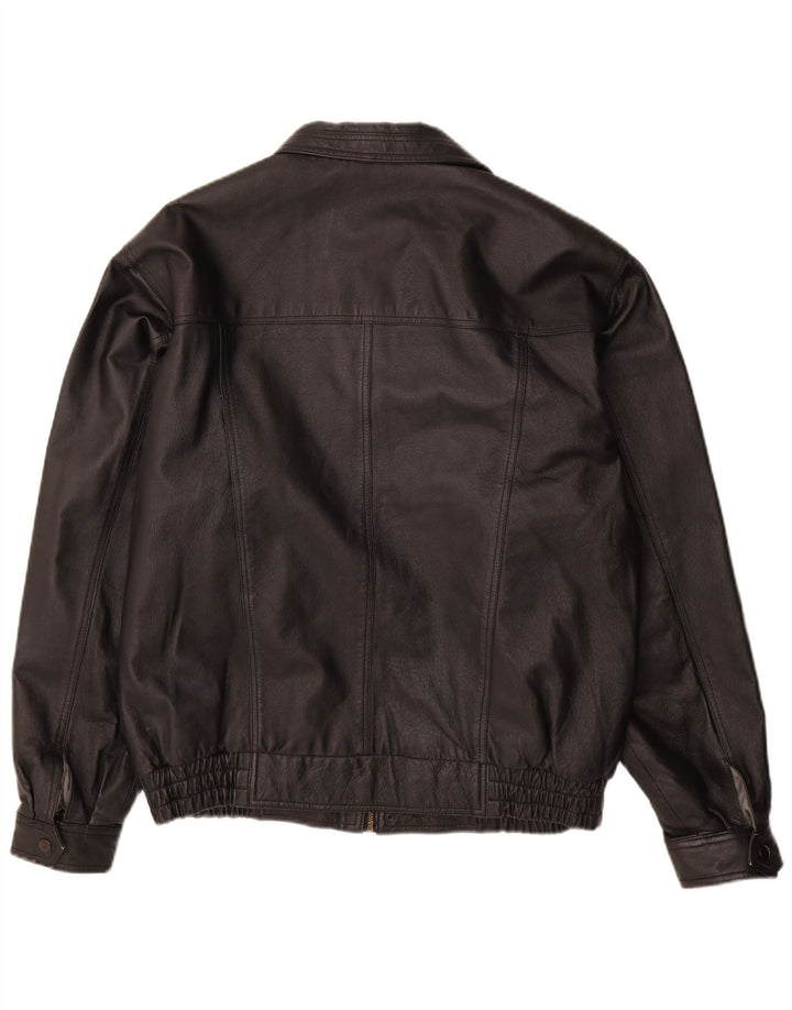 Jaqueta de couro masculina vintage UK 40 grande couro preto