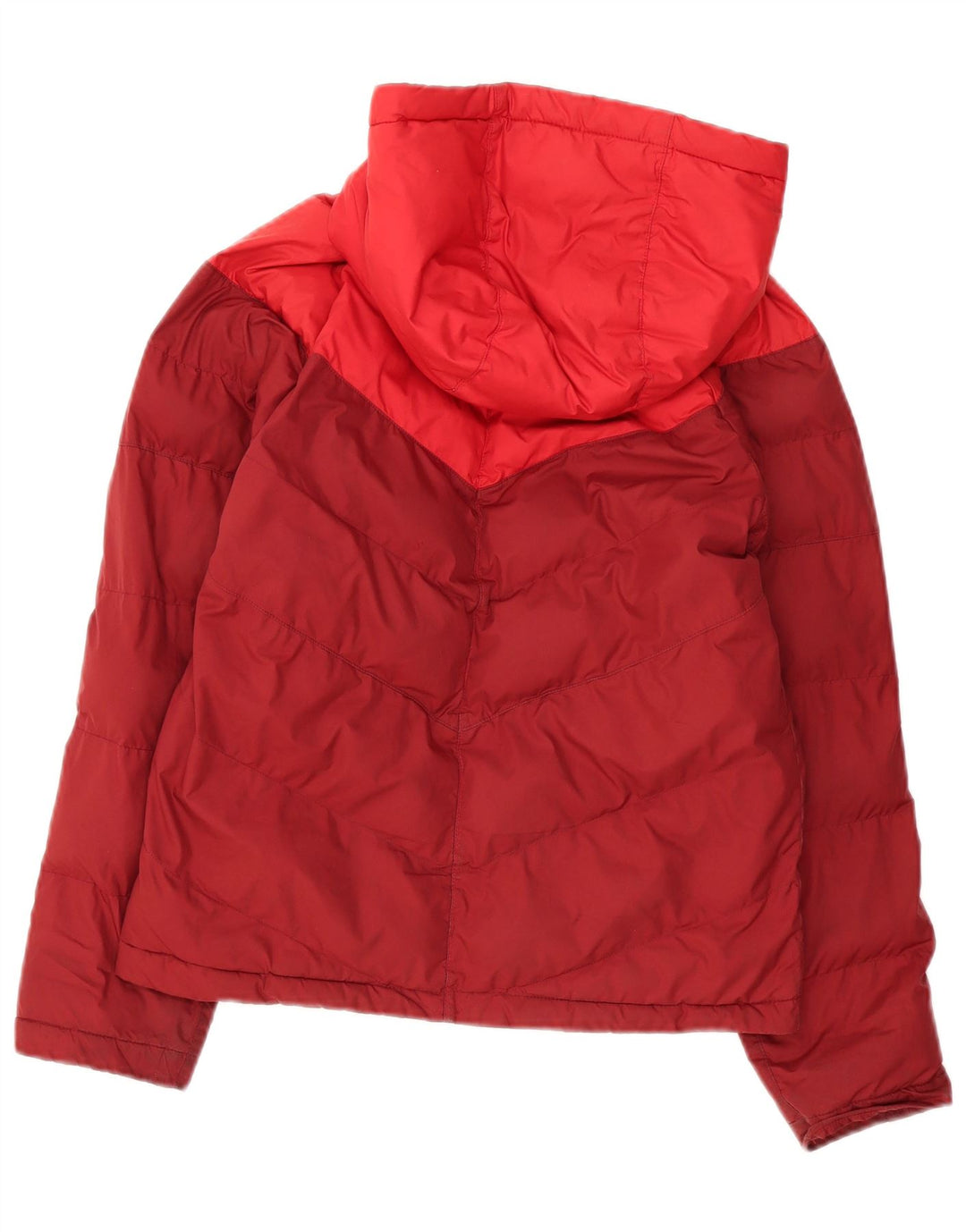 Jaqueta acolchoada com capuz Nike Boys 12-13 anos grande poliéster colorblock vermelho