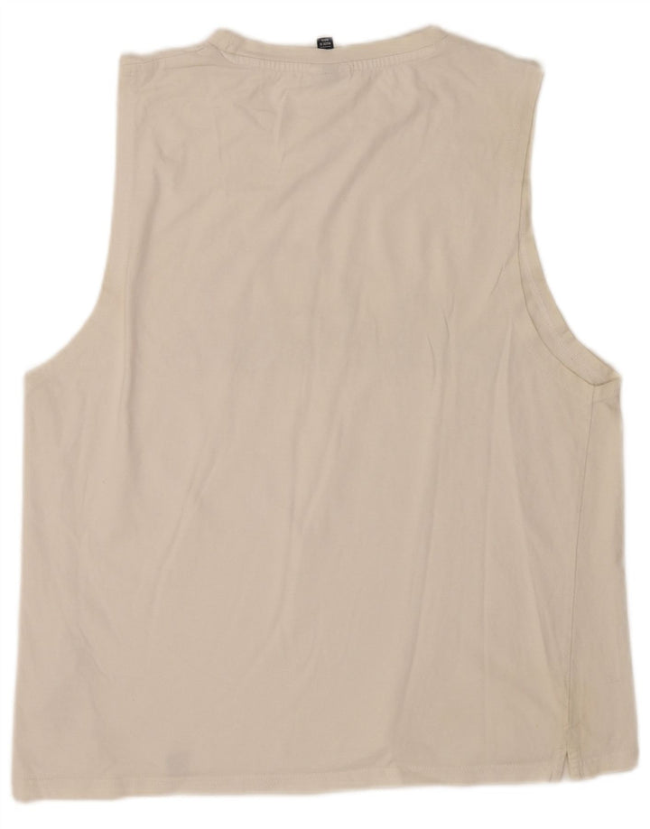 Ellesse Mens Graphic Vest Top Grande Algodão Branco