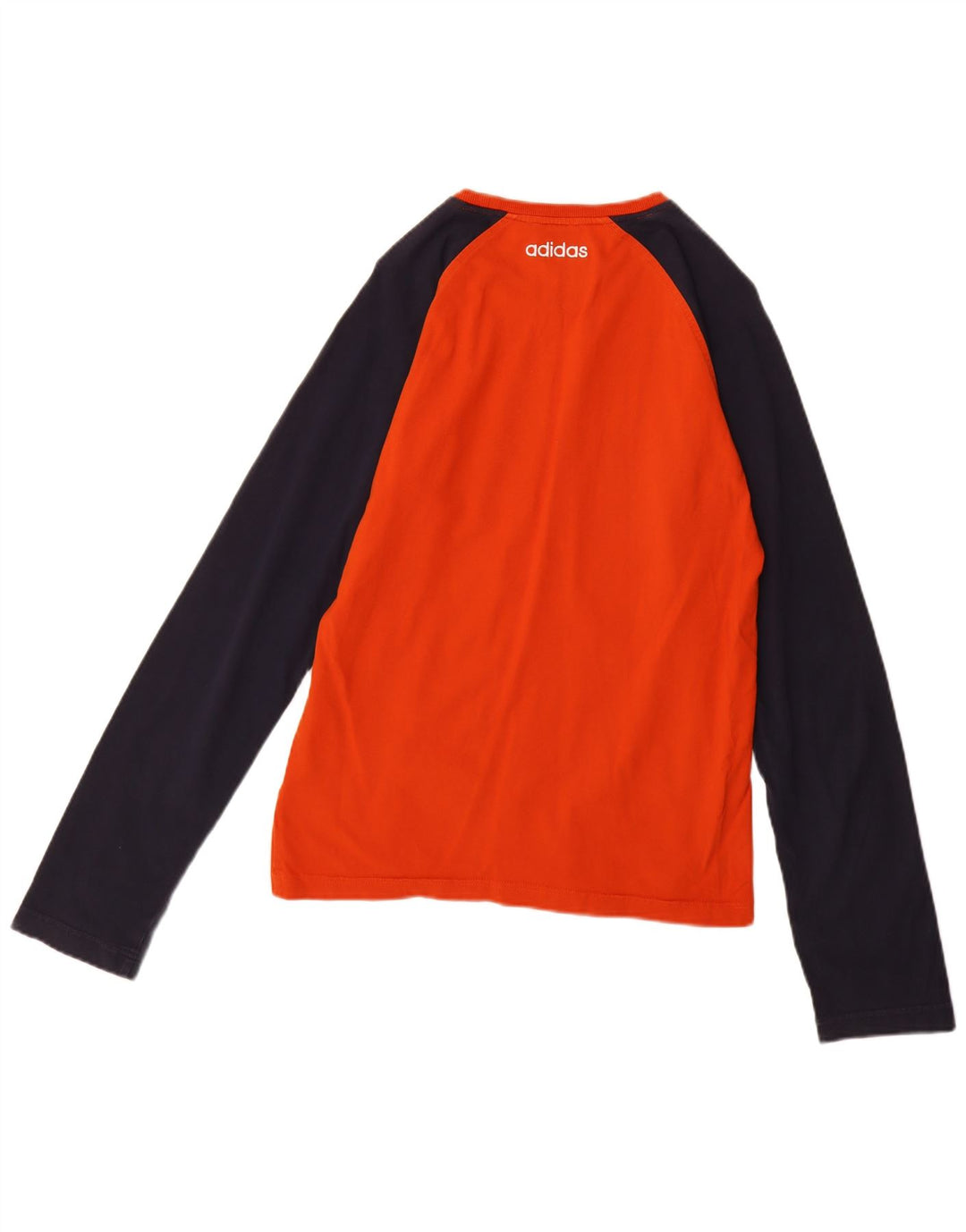 ADIDAS Mens Graphic Top Manga Longa Pequena Laranja Colourblock Algodão