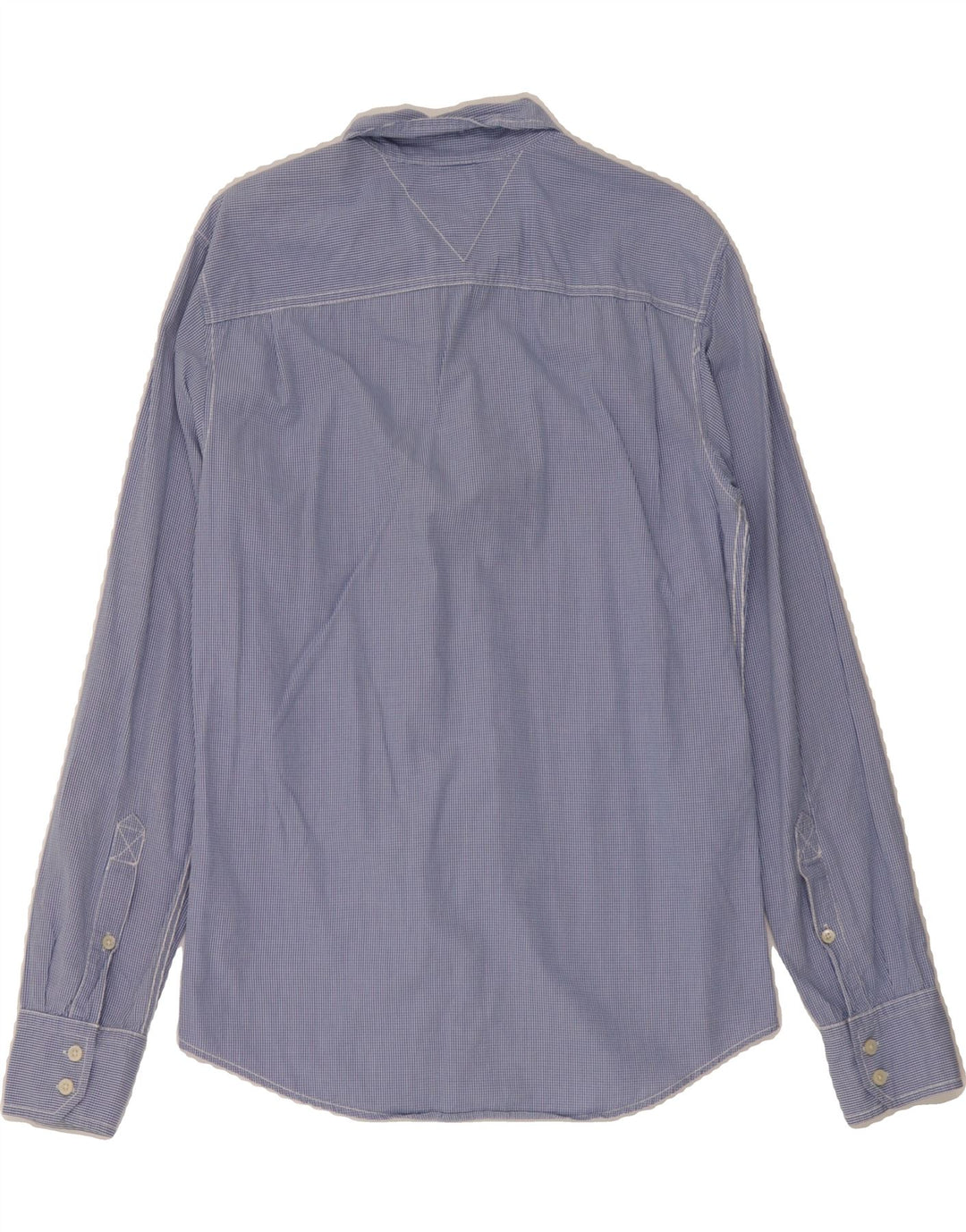 TOMMY HILFIGER Mens Shirt Small Blue Check Cotton Vintage Tommy Hilfiger and Second-Hand Tommy Hilfiger from Messina Hembry 