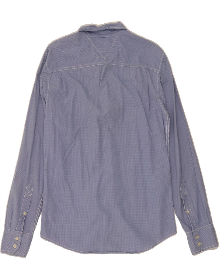 TOMMY HILFIGER Mens Shirt Small Blue Check Cotton Vintage Tommy Hilfiger and Second-Hand Tommy Hilfiger from Messina Hembry 