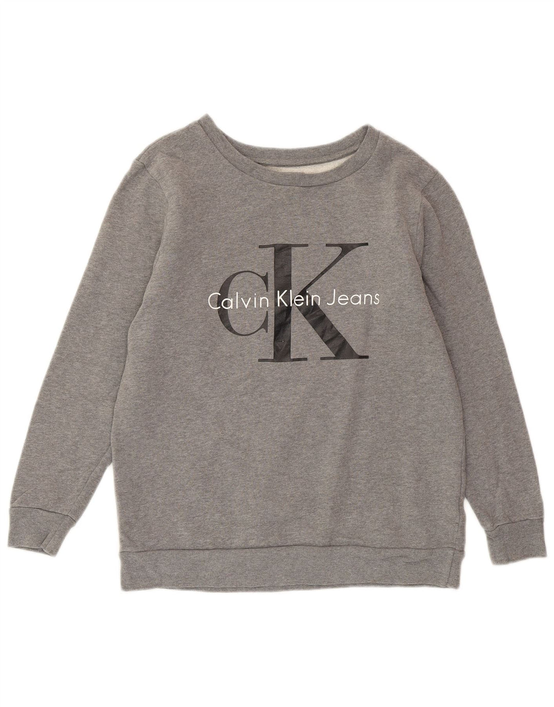 Moletom feminino oversized CALVIN KLEIN JEANS Reino Unido 6 XS cinza manchado