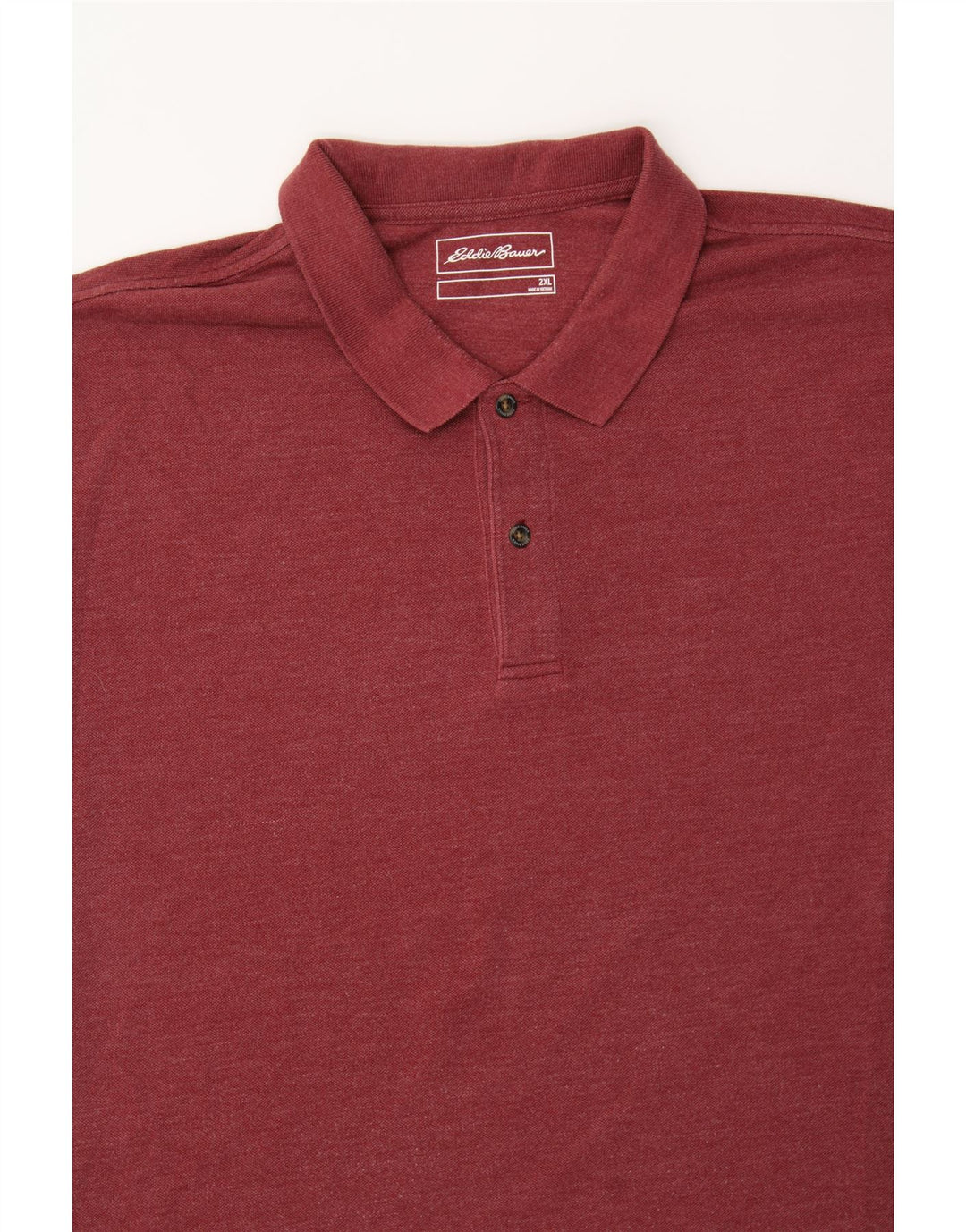 EDDIE BAUER Mens Polo Shirt 2XL Maroon Cotton Vintage Eddie Bauer and Second-Hand Eddie Bauer from Messina Hembry 
