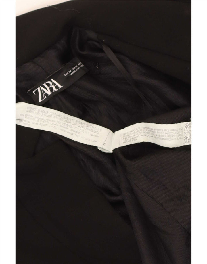 Sobretudo aberto feminino Zara UK 6 XS preto poliéster