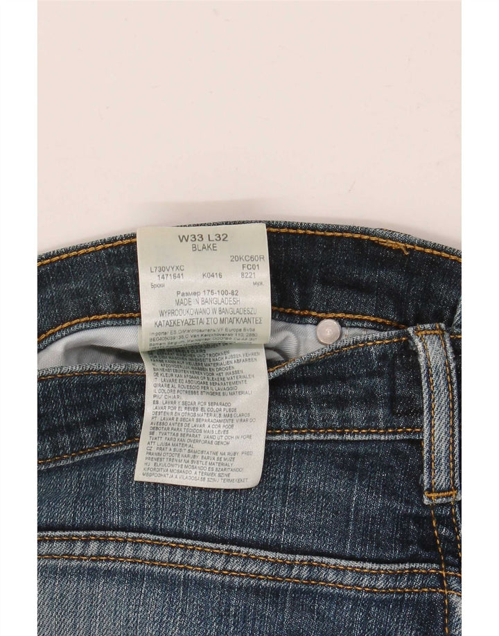 Lee Mens Blake Straight Jeans W33 L32 Azul Algodão