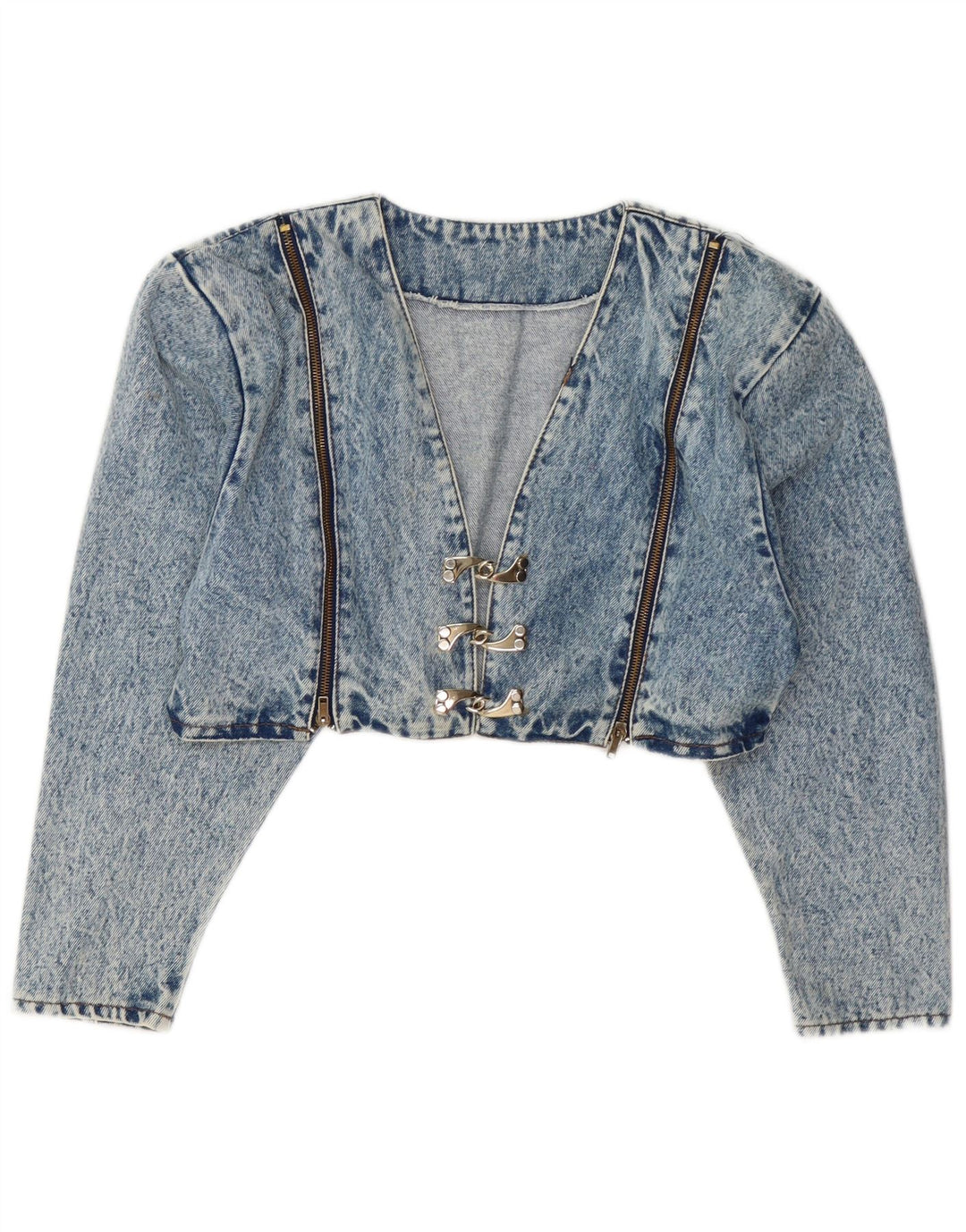 Jaqueta jeans feminina VINTAGE Bolero UK 12 azul médio