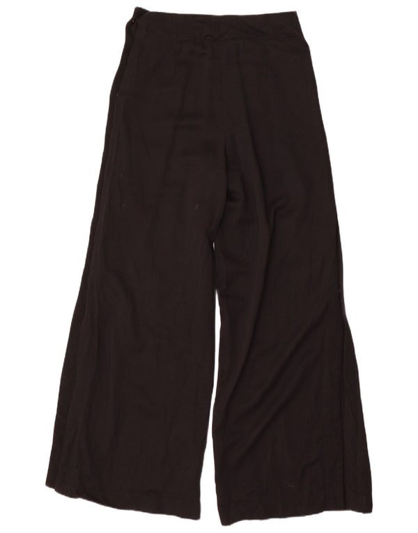 Zara Calça feminina casual de perna larga médio W28 L31 preta