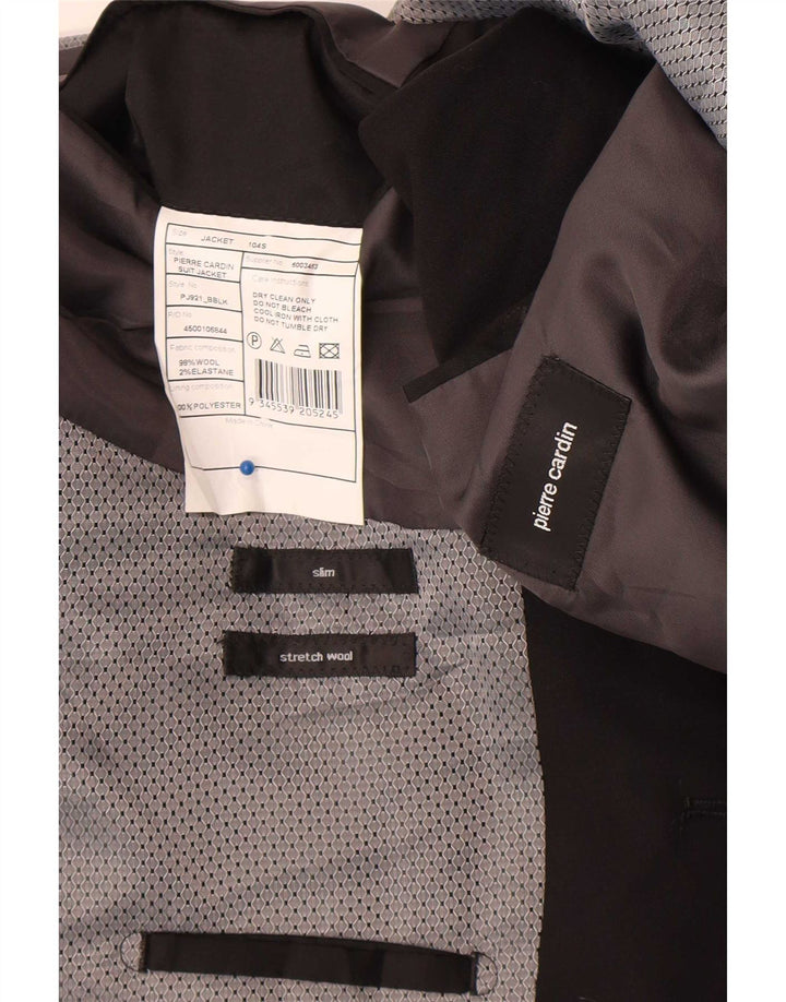 Jaqueta Blazer Masculina Pierre Cardin 2 Botões Slim Reino Unido 38 Lã Preta Média