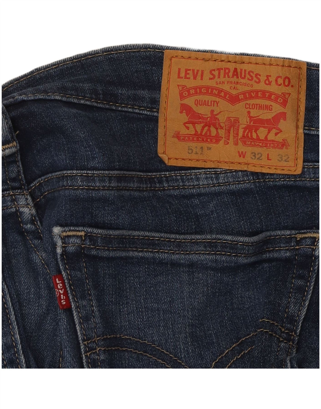 LEVI'S Masculino 511 Slim Jeans W32 L32 Azul Algodão