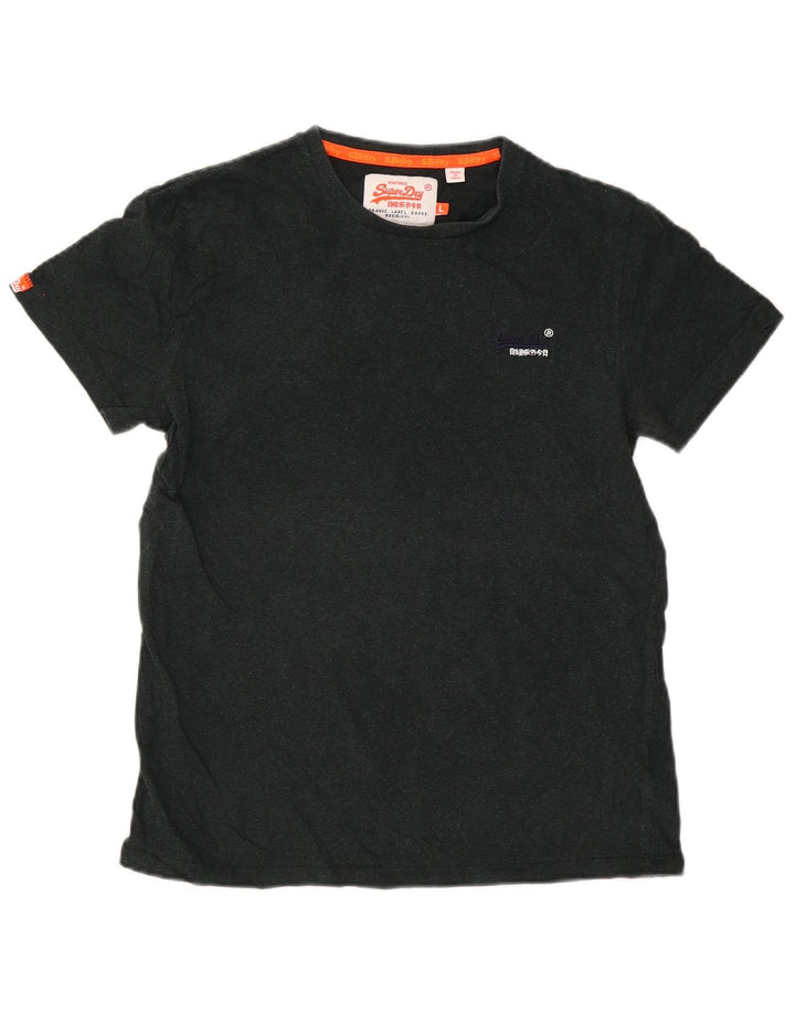 Camiseta masculina Superdry grande algodão preto