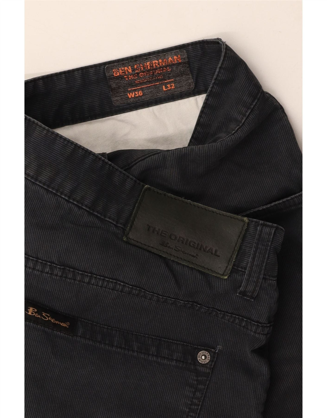 Calça casual reta masculina BEN SHERMAN W36 L32 cinza