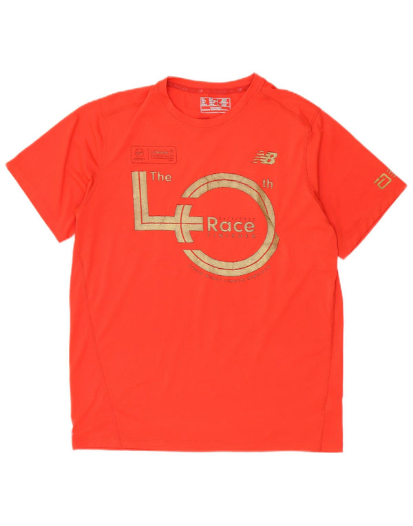 Camiseta gráfica masculina New Balance grande poliéster vermelho