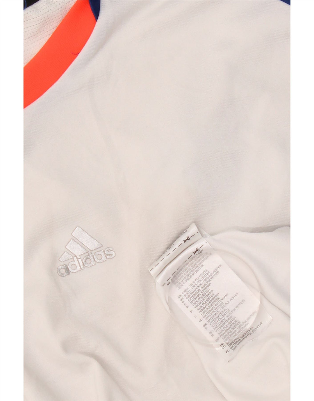 Camiseta masculina Adidas Top médio branco colorblock poliéster