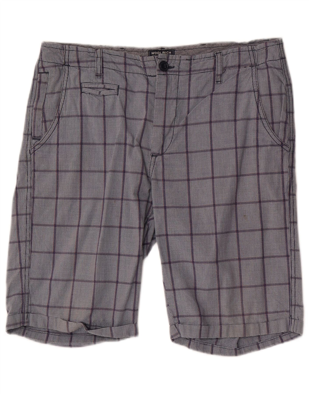Shorts Chino masculino Woolrich W32 xadrez azul médio
