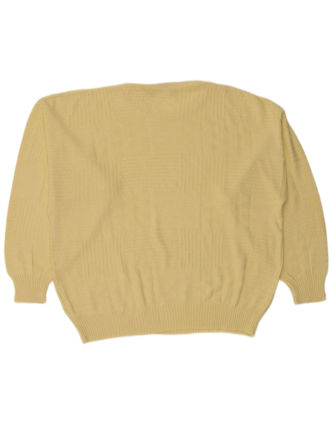 Suéter vintage masculino com gola redonda IT 50 poliacrílico amarelo médio