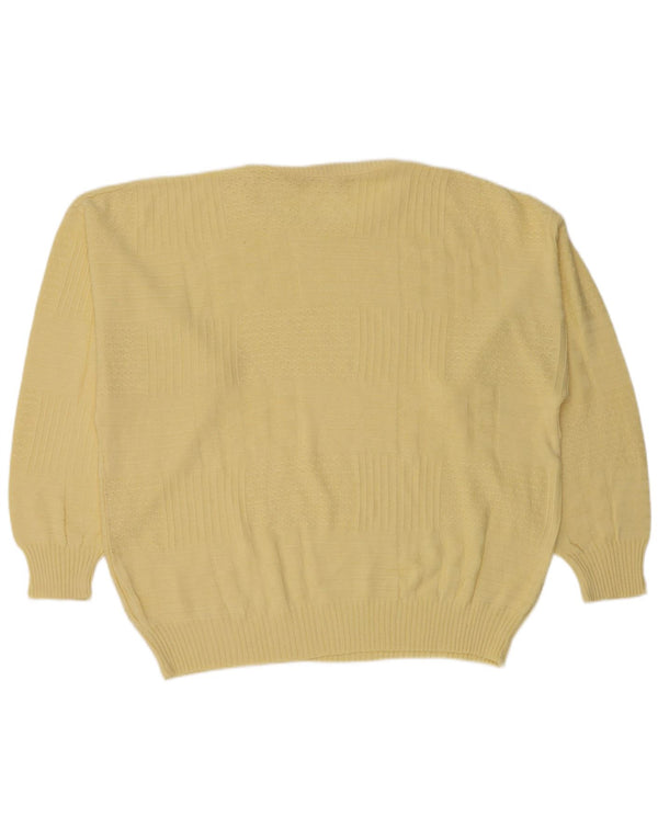 Suéter vintage masculino com gola redonda IT 50 poliacrílico amarelo médio