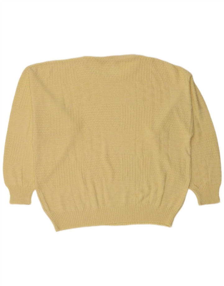 Suéter vintage masculino com gola redonda IT 50 poliacrílico amarelo médio