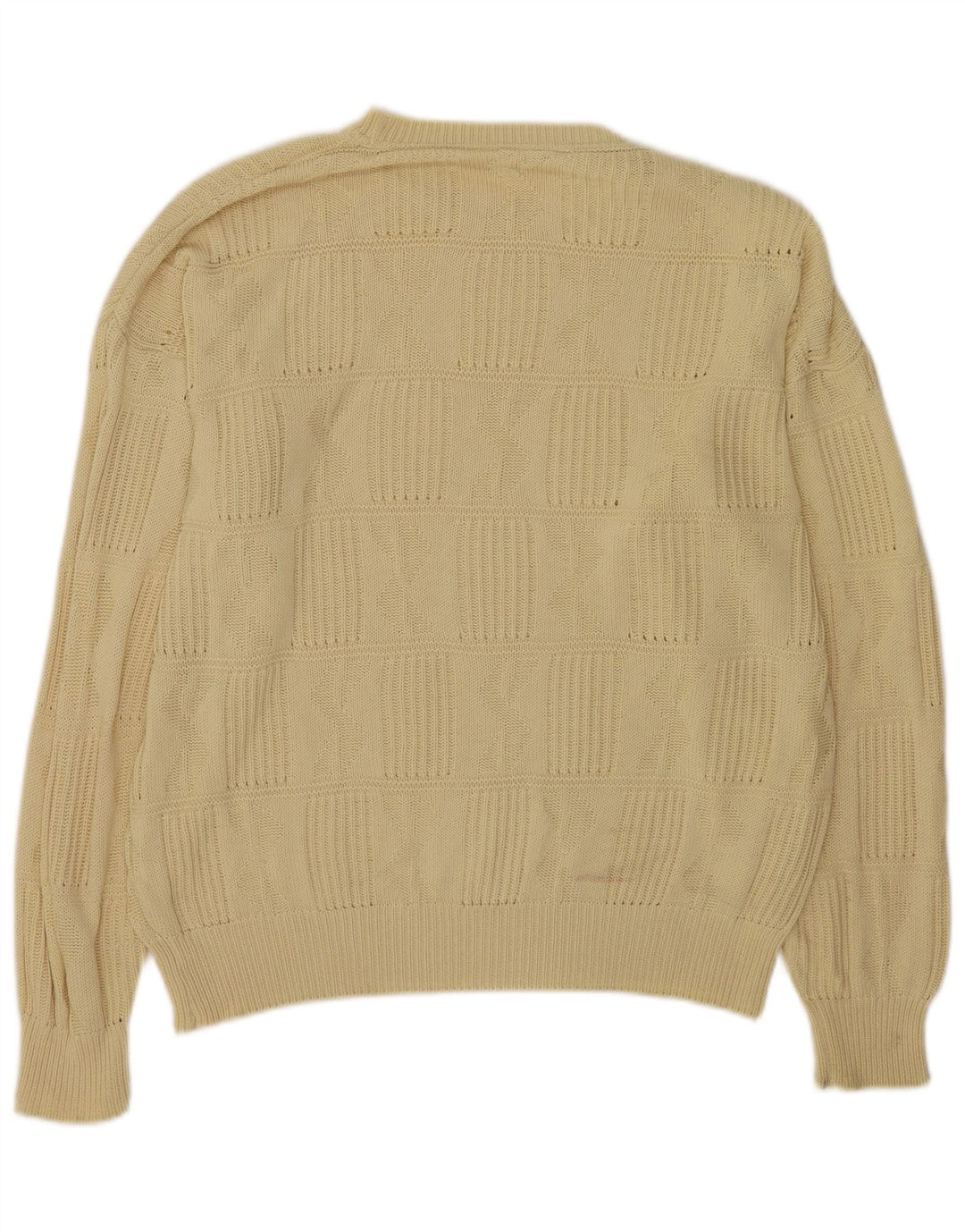 Suéter vintage masculino com gola redonda XL amarelo