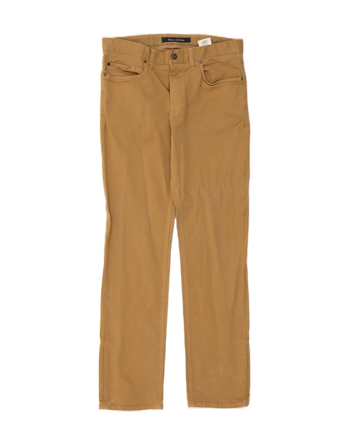 VINTAGE Mens Straight Casual Trousers W33 L34 Beige Cotton Vintage Vintage and Second-Hand Vintage from Messina Hembry 