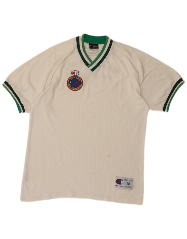 Camiseta masculina Champion Graphic Graphic Top Médio Algodão Branco