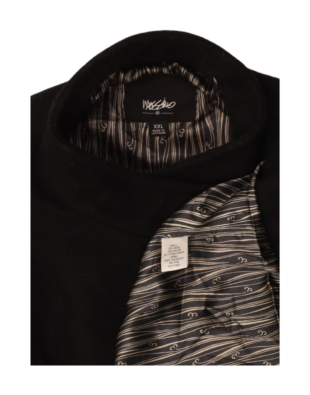 Sobretudo feminino MOSSIMO UK 20 2XL lã preta