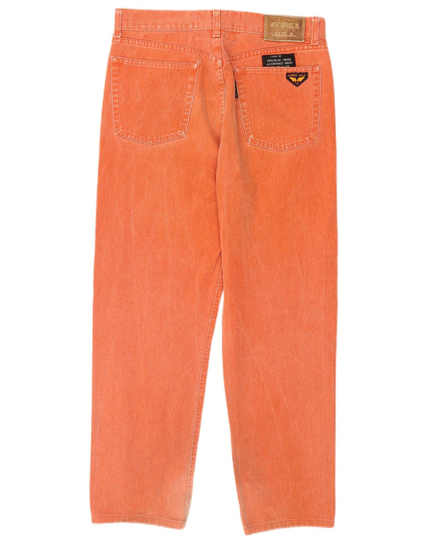 Jeans retos masculinos Avirex W33 L29 algodão laranja