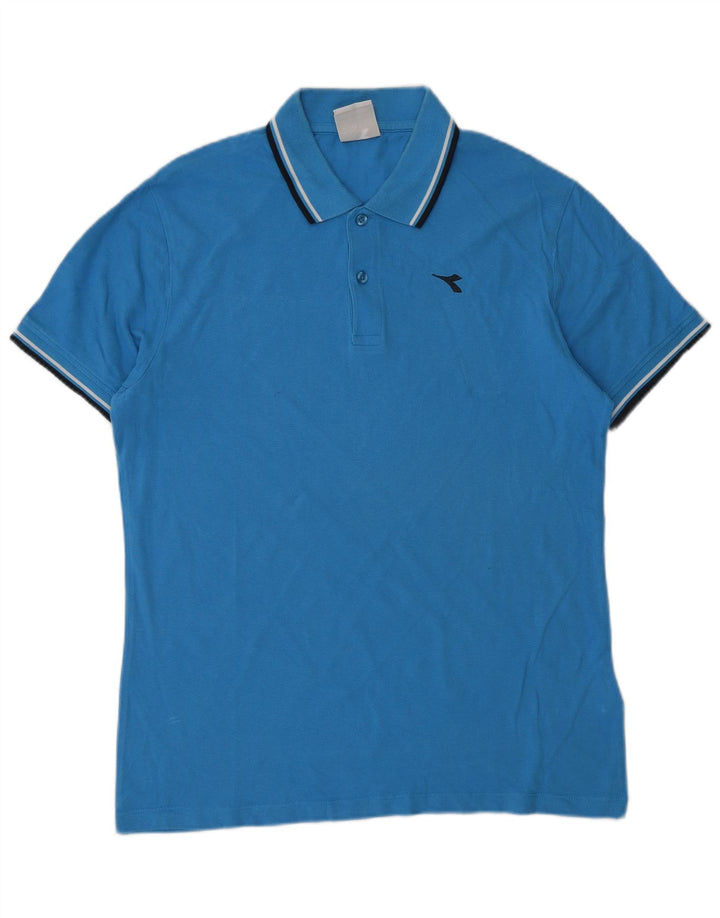 Camisa polo masculina Diadora algodão azul médio