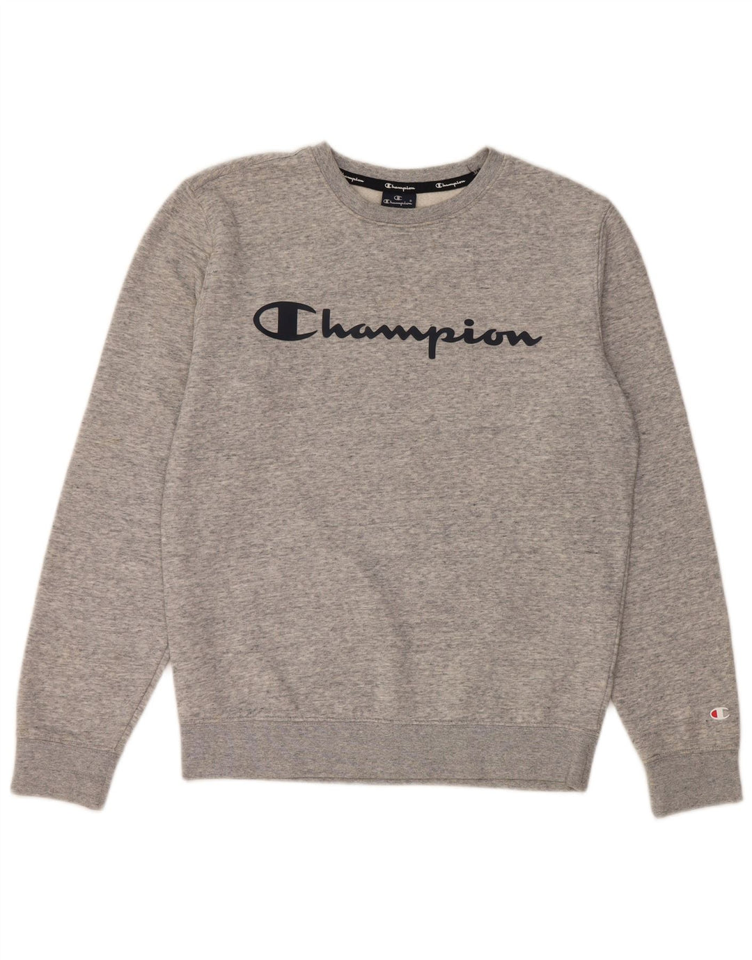 Champion moletom masculino gráfico jumper pequeno algodão manchado cinza