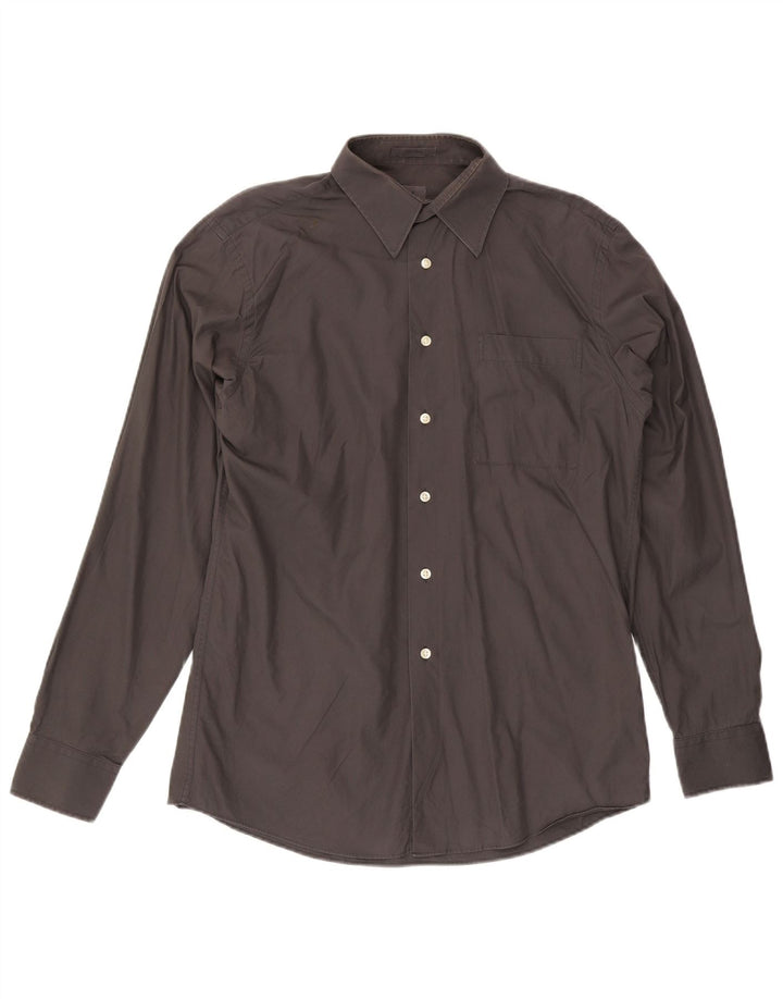 Camisa masculina Calvin Klein tamanho 40 15 1/2 algodão cinza médio