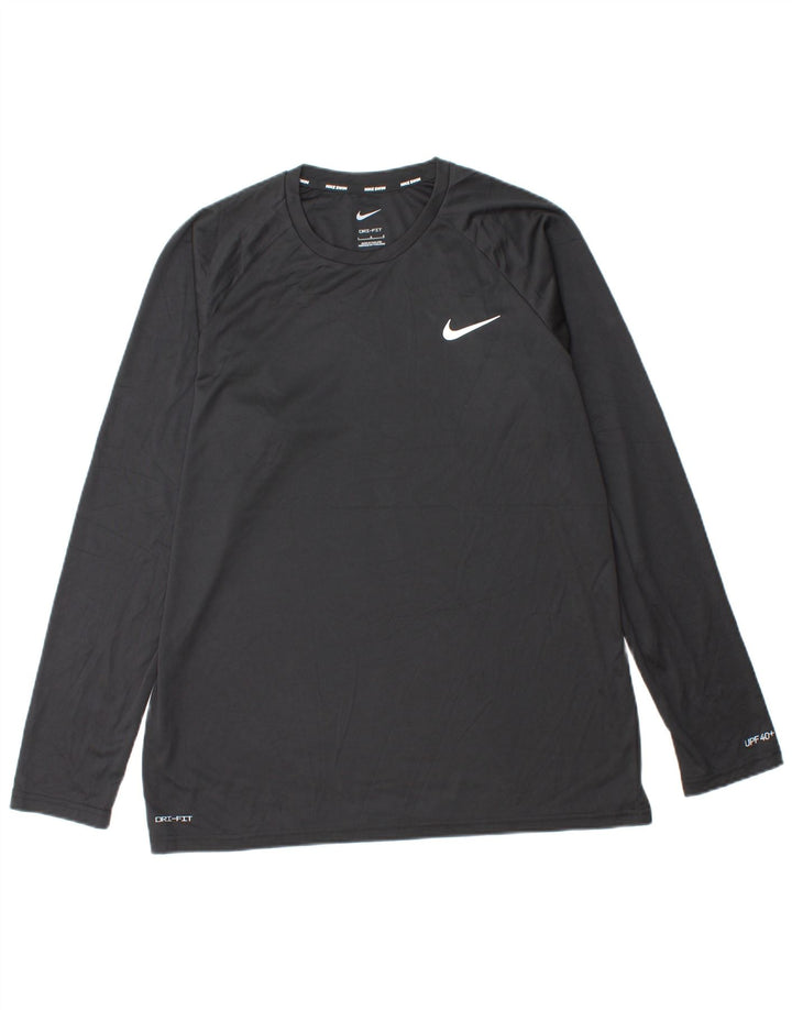 NIKE Masculino Dri Fit Top Manga Longa Grande Preto