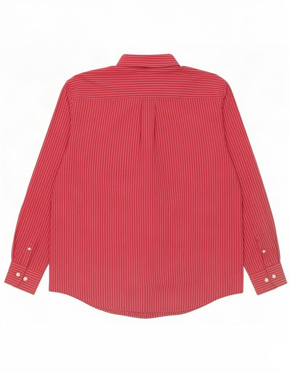Camisa masculina Dockers tamanho 16 1/2 grande algodão listrado vermelho