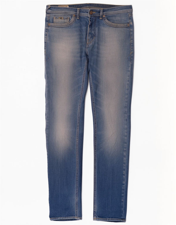 Gas Mens Slim Jeans W34 L34 Azul Algodão