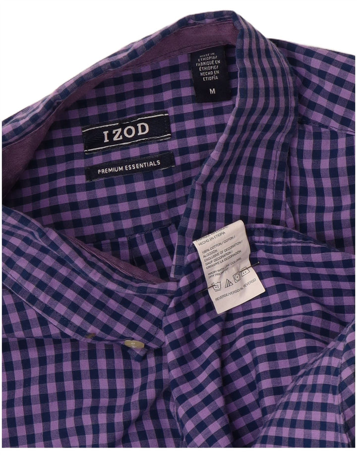 Camisa masculina IZOD de algodão guingão roxo médio