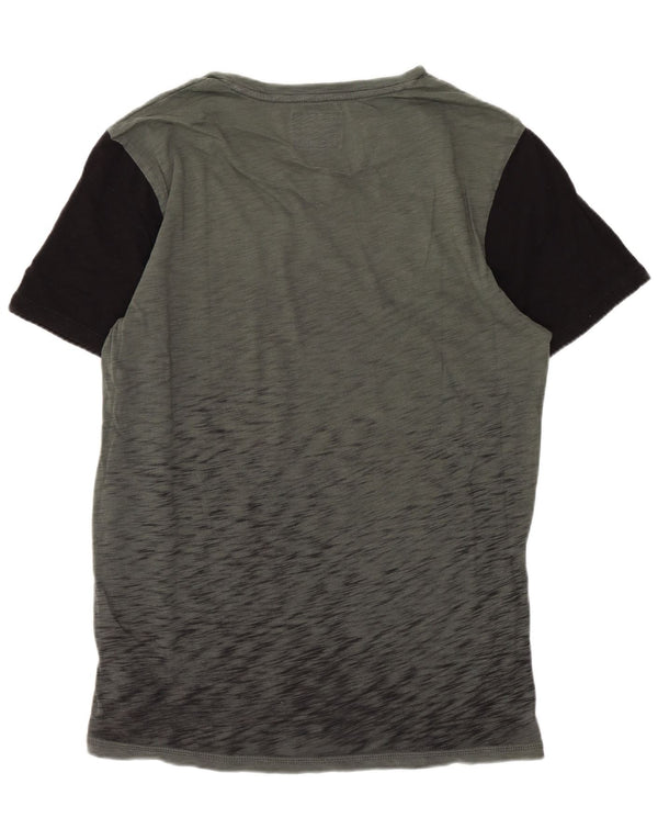 Guess Camiseta masculina gráfica top pequeno algodão colorblock verde