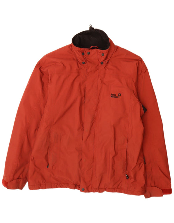 Jaqueta corta-vento masculina Jack Wolfskin Reino Unido 40/42 grande bloco colorido vermelho