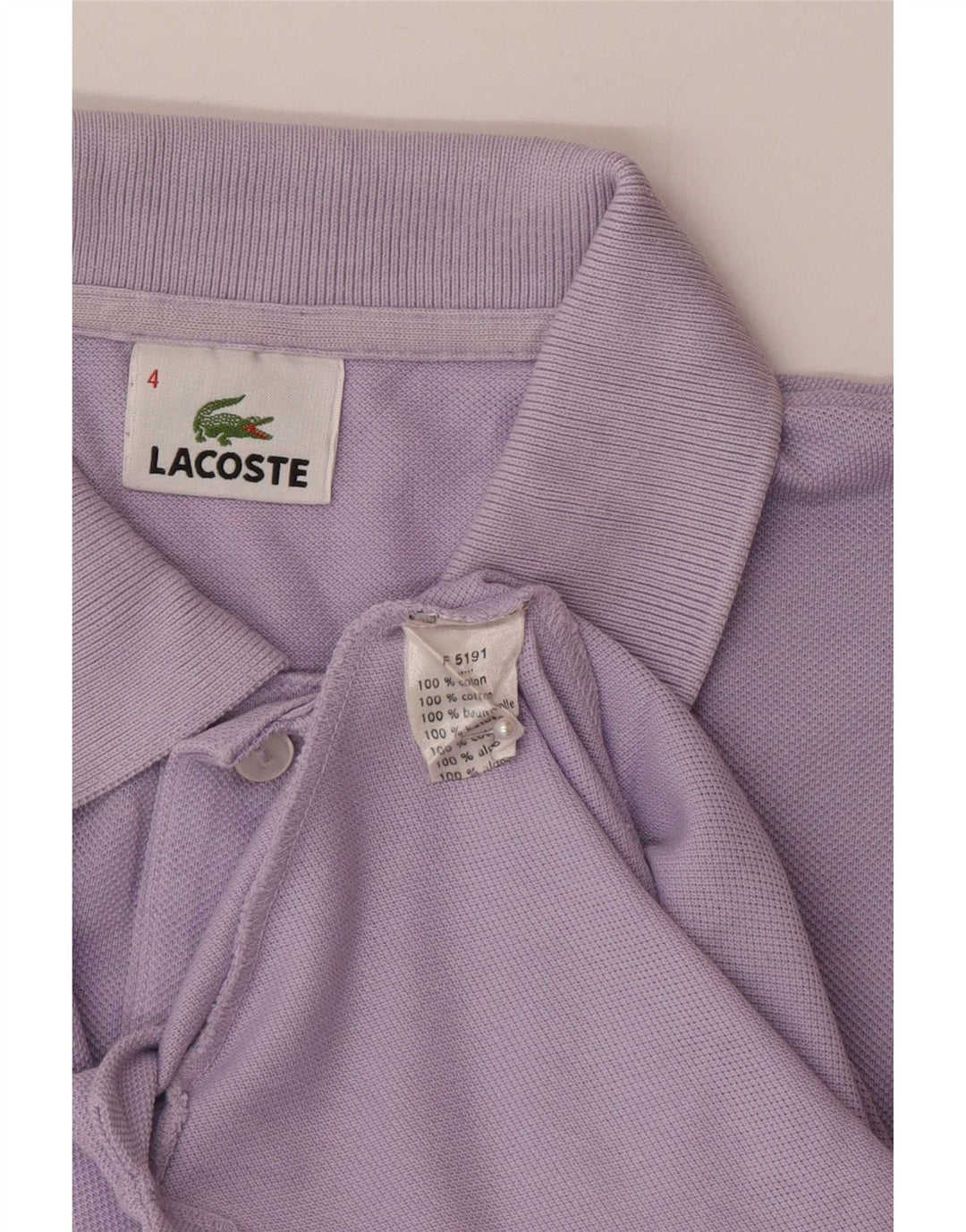 Camisa polo masculina Lacoste tamanho 4 médio algodão roxo