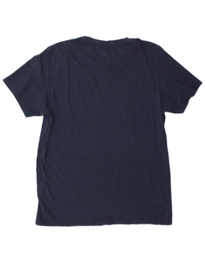 Camiseta gráfica masculina Jack & Jones Top médio algodão azul marinho
