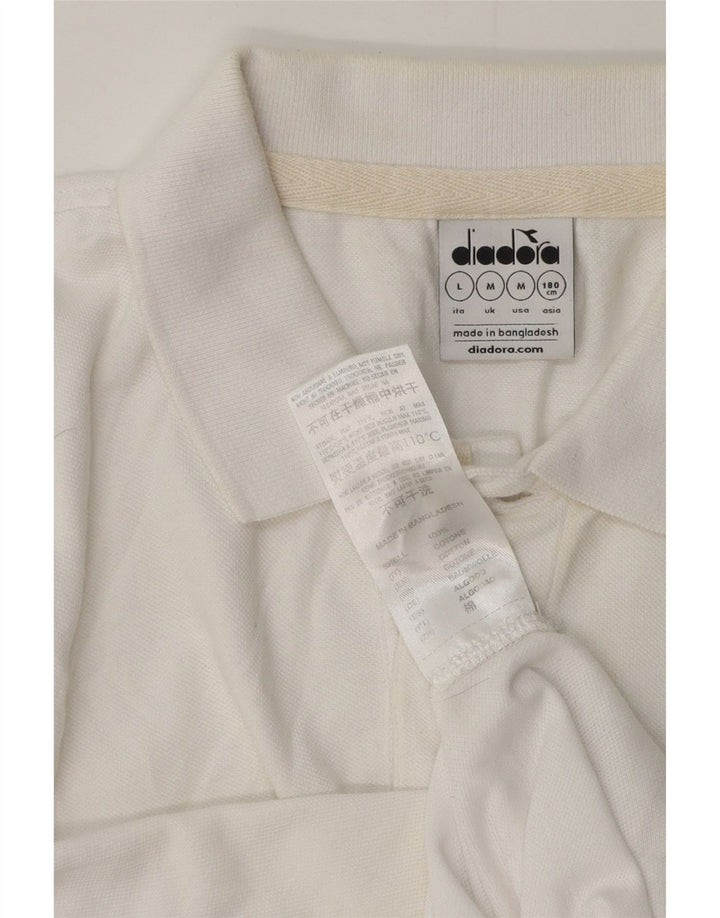 Camisa polo masculina Diadora médio algodão branco