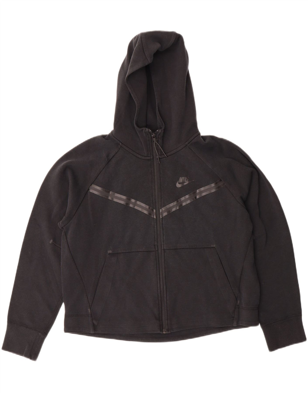 NIKE Womens Zip Hoodie Sweater UK 14 Medium Black Cotton Vintage Nike and Second-Hand Nike from Messina Hembry 