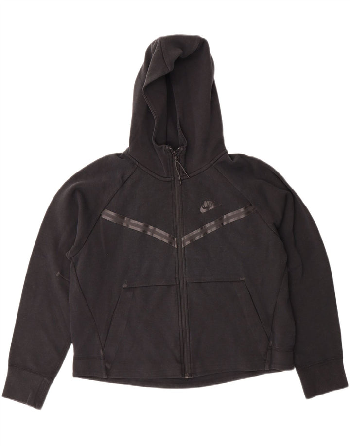 NIKE Womens Zip Hoodie Sweater UK 14 Medium Black Cotton Vintage Nike and Second-Hand Nike from Messina Hembry 