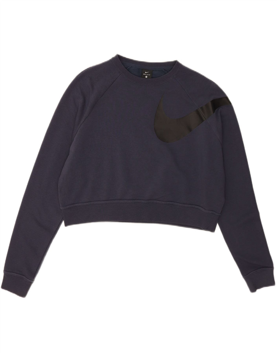 NIKE Womens Oversized Graphic Sweatshirt Jumper UK 14 Medium Navy Blue