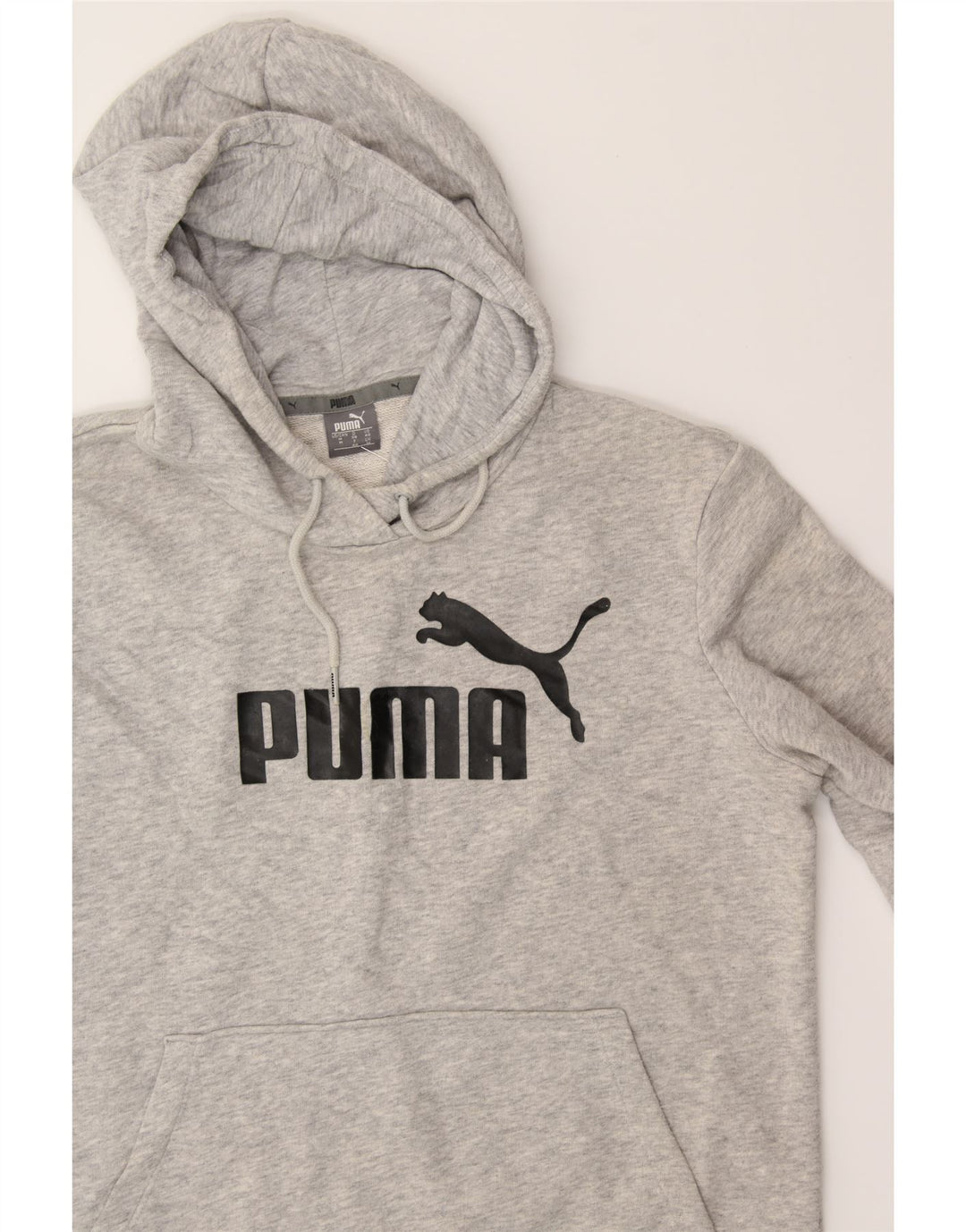 PUMA Womens Graphic Hoodie Jumper UK 12 Medium Grey Cotton Vintage Puma and Second-Hand Puma from Messina Hembry 