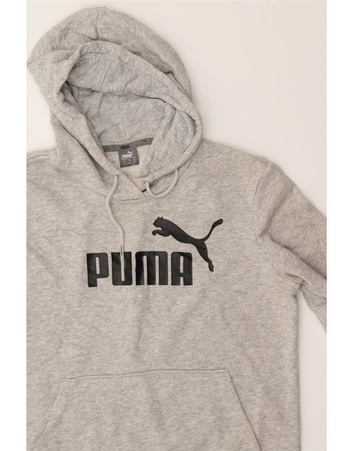 PUMA Womens Graphic Hoodie Jumper UK 12 Medium Grey Cotton Vintage Puma and Second-Hand Puma from Messina Hembry 