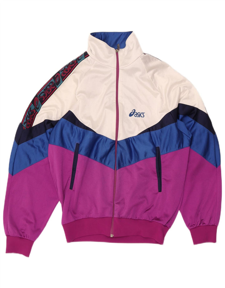 Asics Mens Graphic Full Tracksuit Pequeno Rosa Colourblock Poliamida Retro