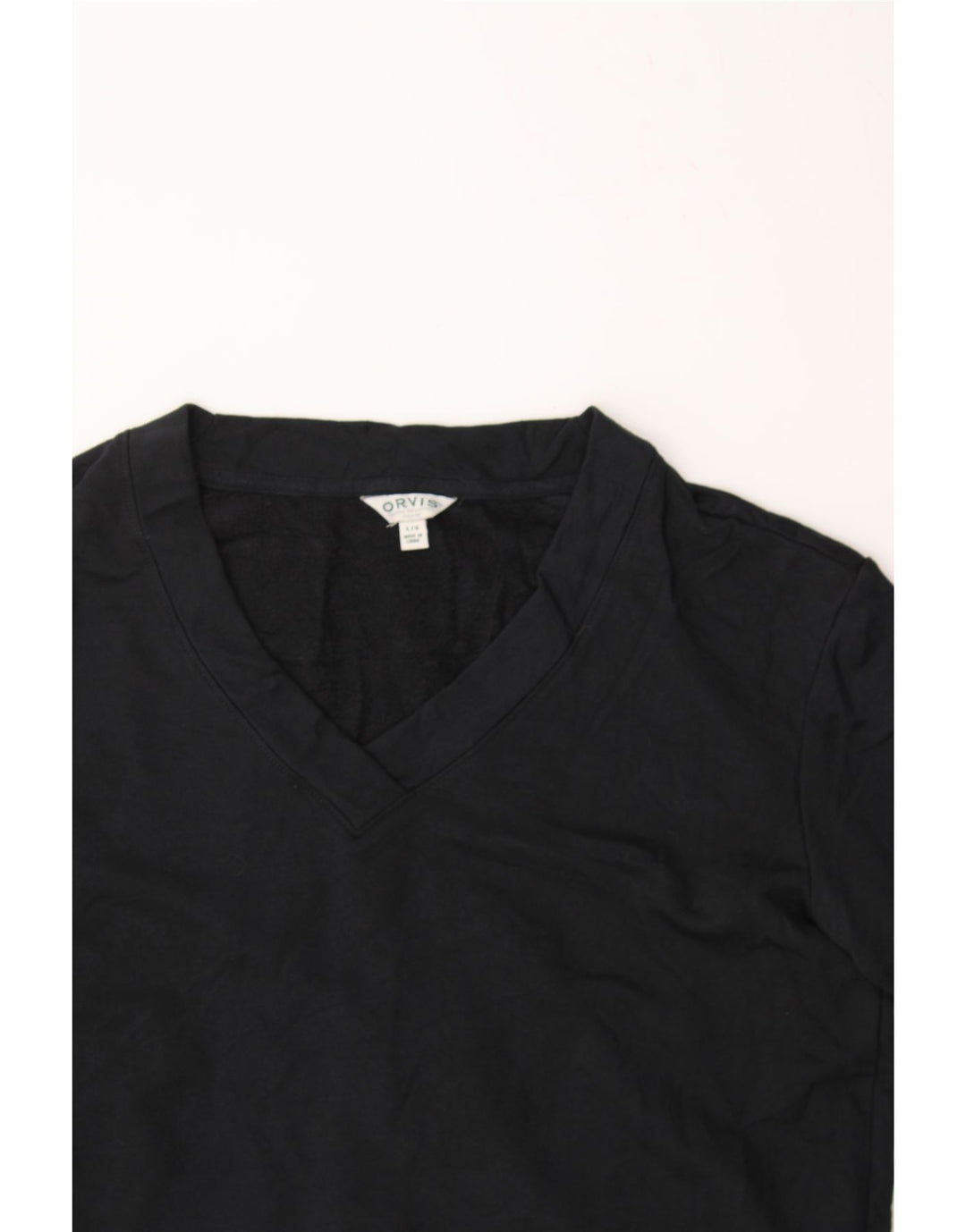 ORVIS Womens Sweatshirt Jumper UK 16 Large Black Modal Vintage Orvis and Second-Hand Orvis from Messina Hembry 